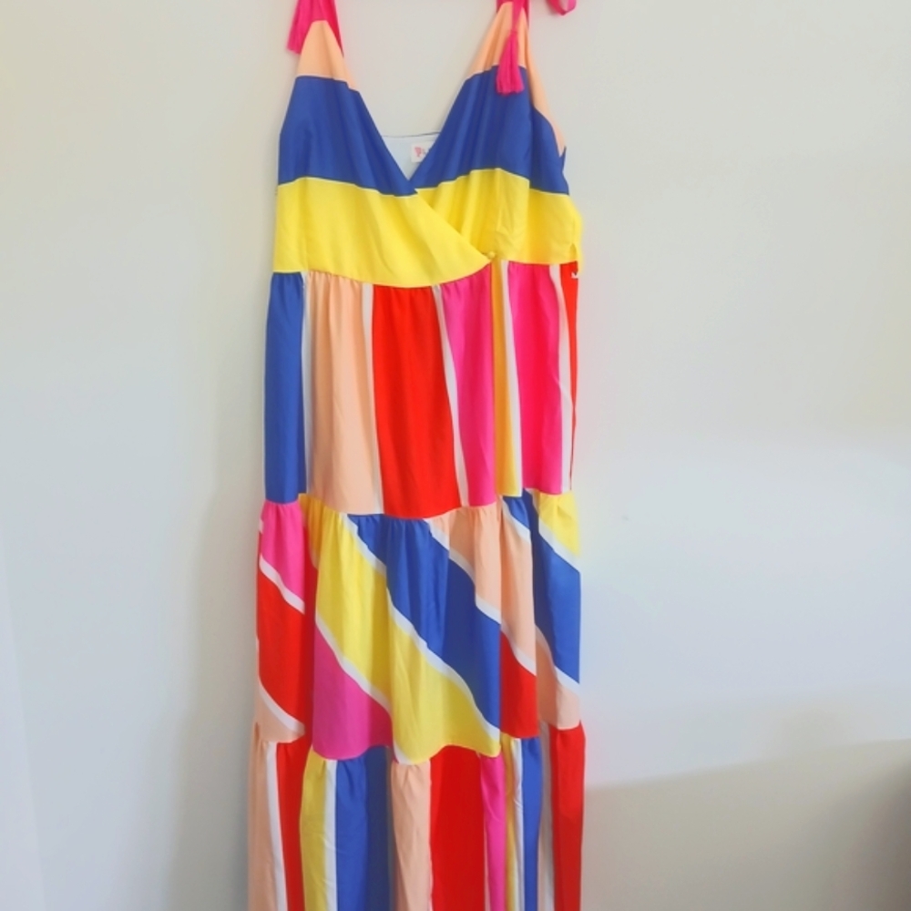 L'ATISTE Blue and Yellow Dress